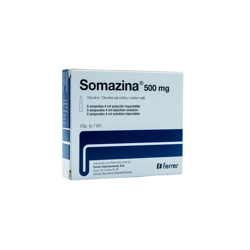 SOMAZINA 500 MG/4 ML x 5 AMPOLLAS. FERRER