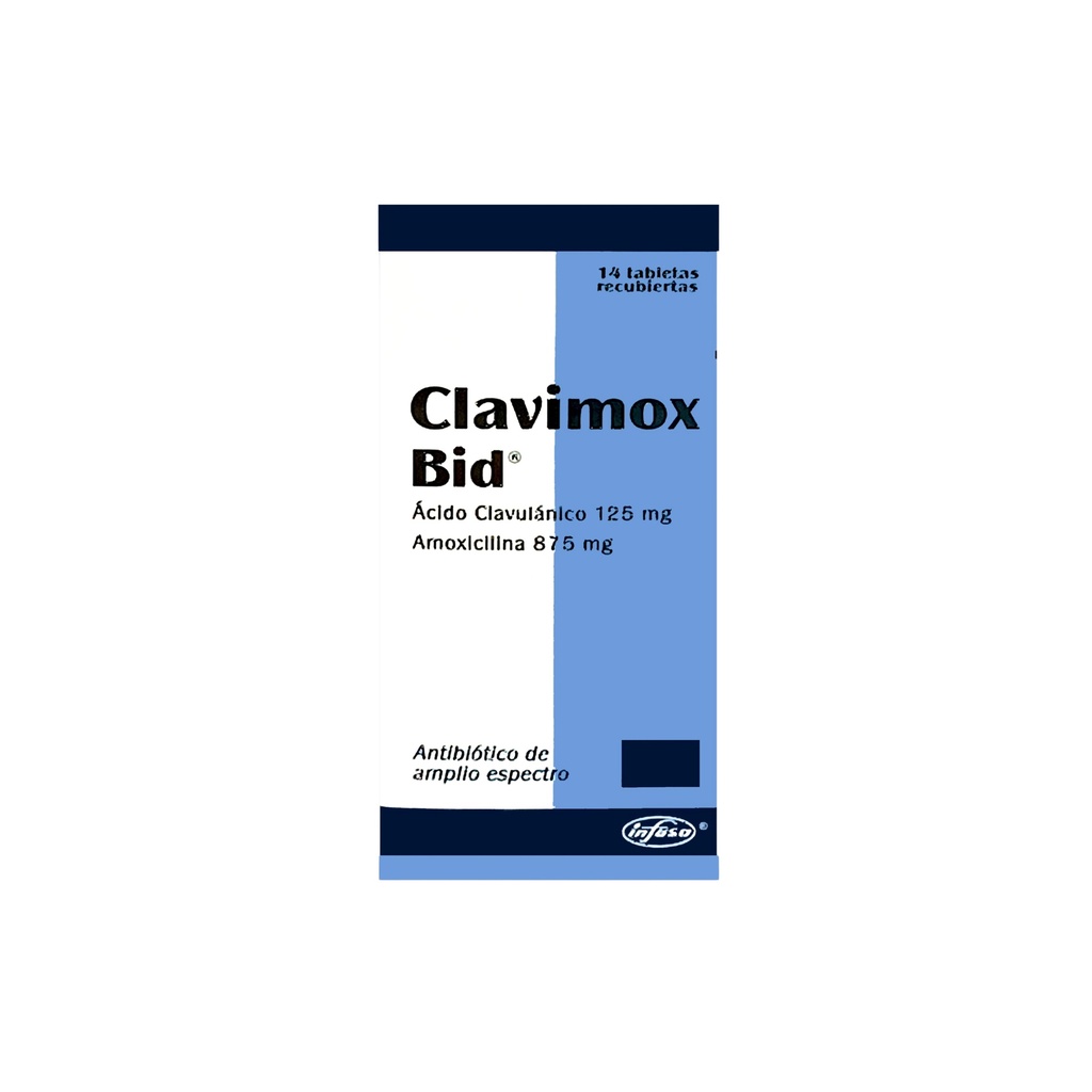 CLAVIMOX BID 875MG/125MG 14 TABLETAS INDUSTRIA FARMACEUTICA, S.A.