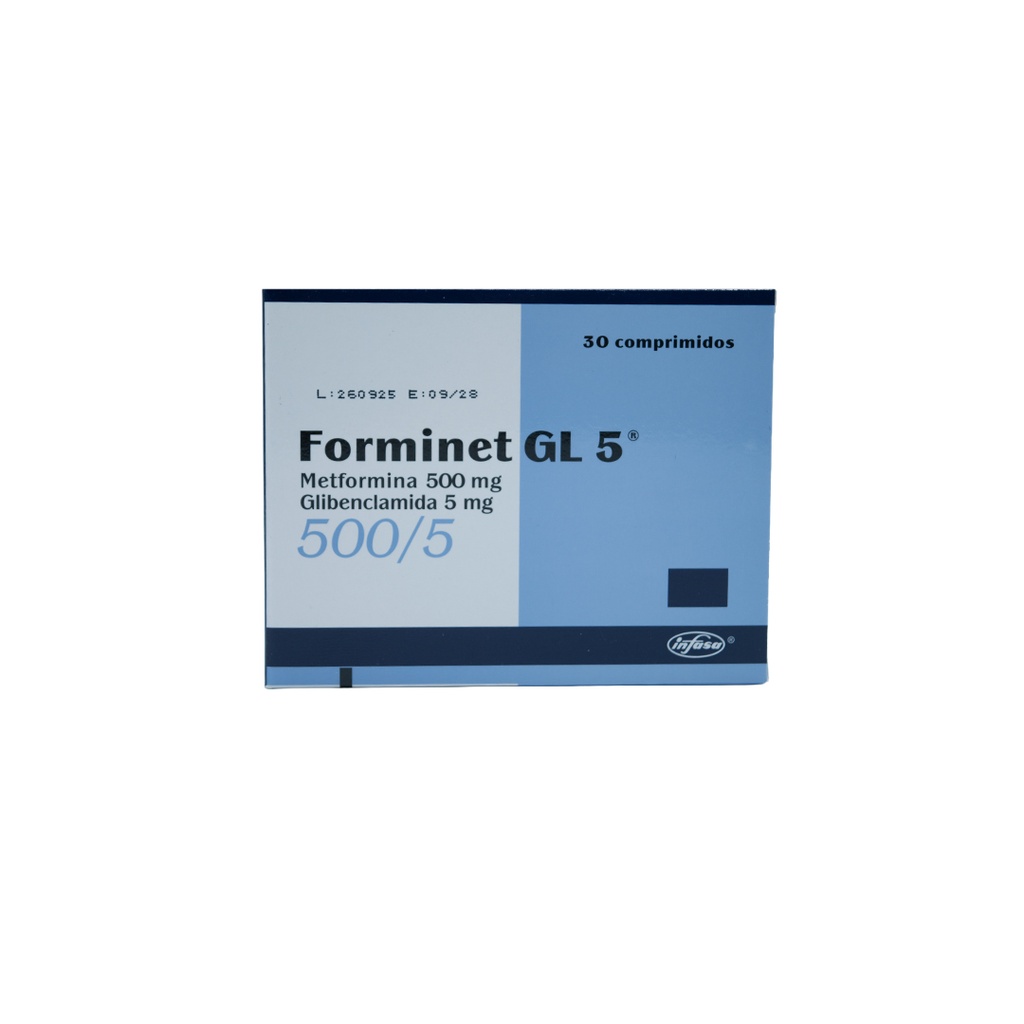 FORMINET GL 5 MG. DE 30 TABLETAS INDUSTRIA FARMACEUTICA, S.A.