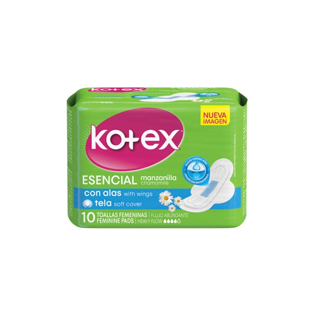 KOTEX ESENCIAL NORMAL MANZANILLA C/ALAS X 10 KIMBERLY CLARK