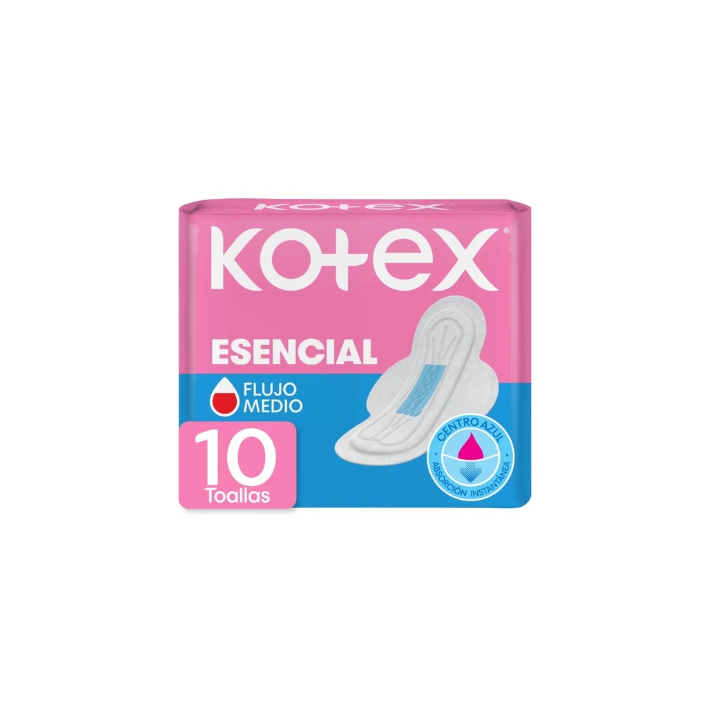 KOTEX ESENCIAL TELA BOLSA C/ALAS X 10 KIMBERLY CLARK