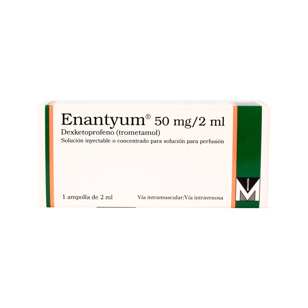 Enantyum 50Mg/2Ml Inyetable x 1 Unidad Laboratorios Menarini (Caja de 3 ampollas)
