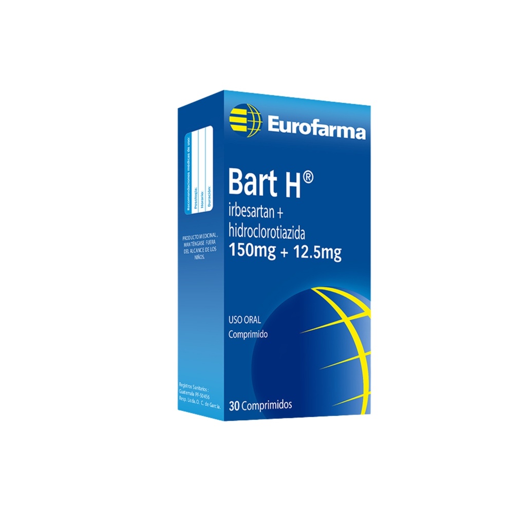 BART H 150 MG + 12.5 MG CAJA X 30 COMPRIMIDOS EUROFARMA