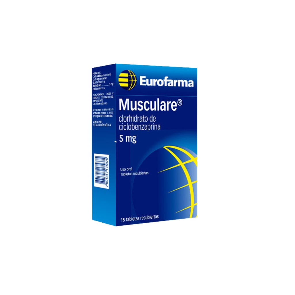 MUSCULARE 5MG CAJA X 15 COMPRIMIDOS Eurofarma