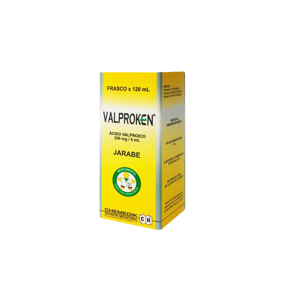 VALPROKEN 250MG/5ML FRASCO.120ML Laboratorios Arsal, S.A. De C.V.