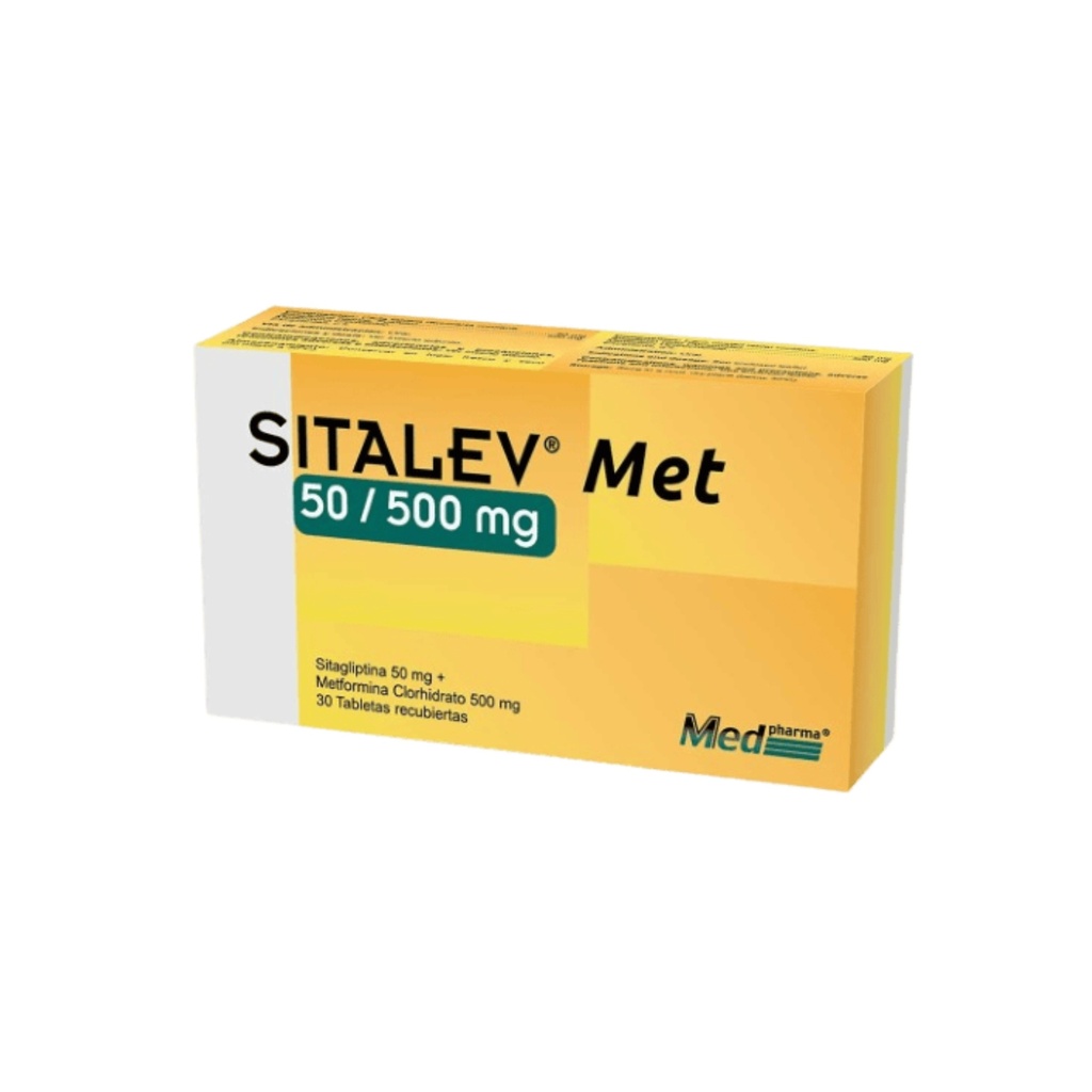 SITALEV MET 50MG/500MG CAJA X 30 TABLETAS MEDPHARMA