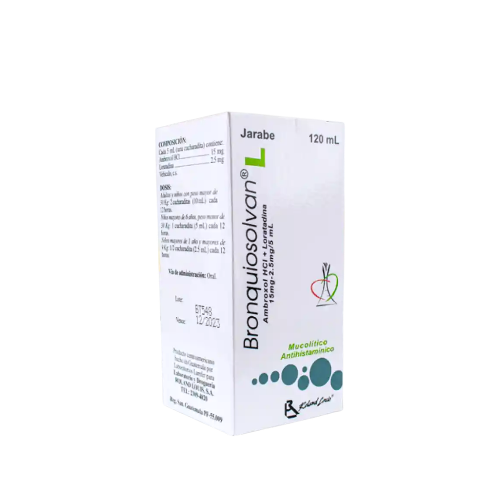 BRONQUIOSOLVAN L + LORATADINA JARABE 120ML ROLAND LOUIS S.A.