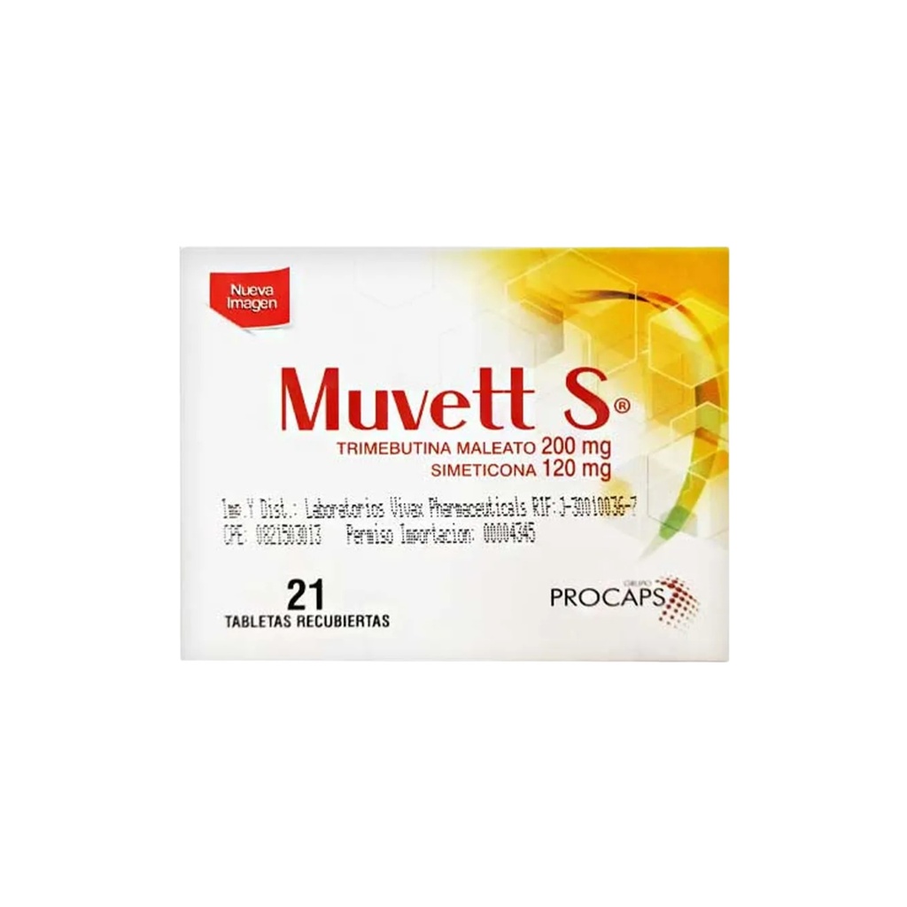MUVETT S 200/120 MG CAJA X 21 TABLETAS PROCAPS V.C. LOPEZ