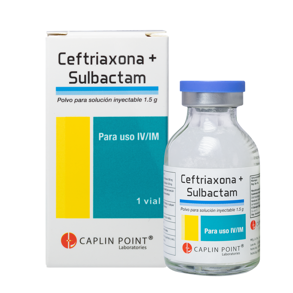 Ceftriaxona 1g + Sulbactam 500mg Inyeccion Caplin Point Laboratories