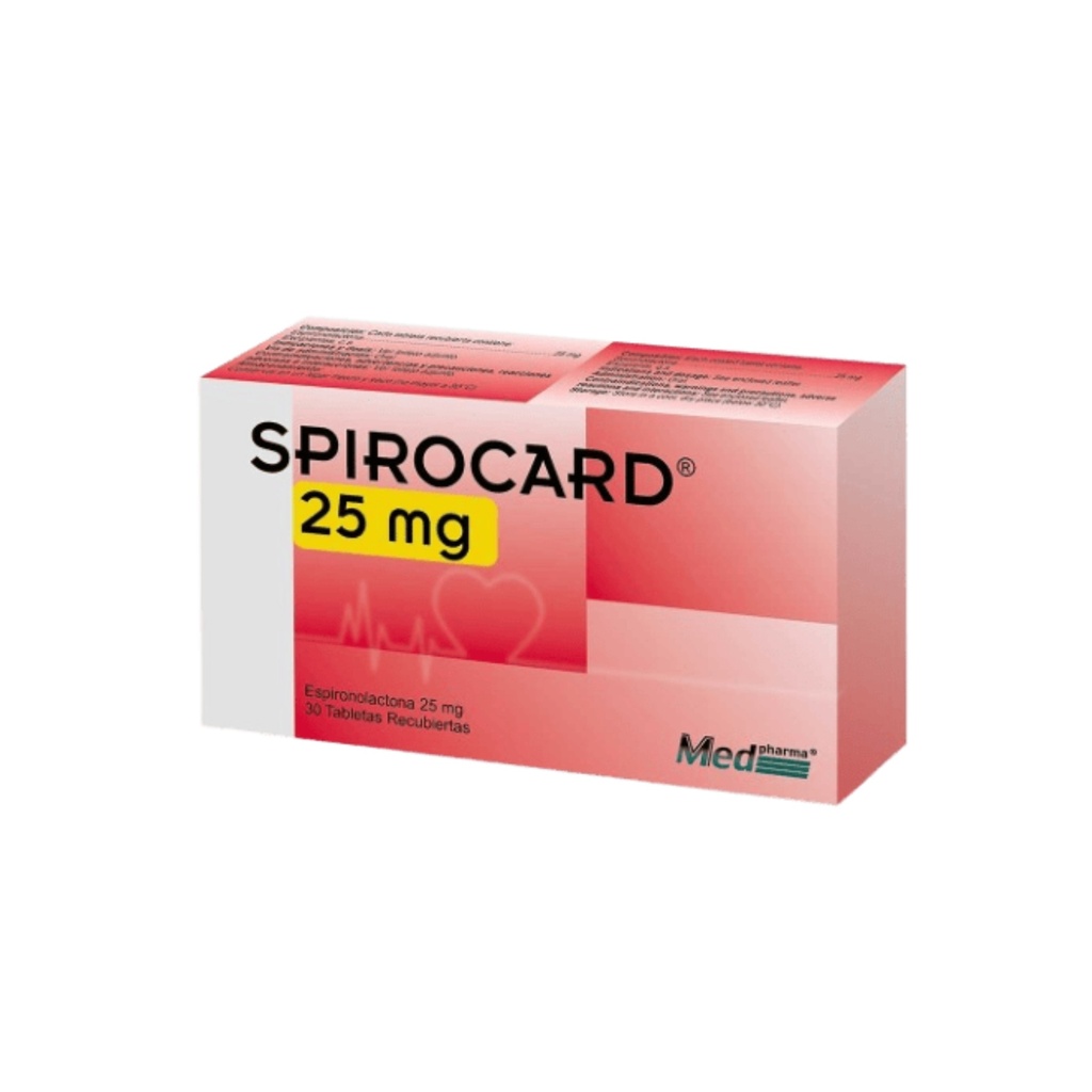 SPIROCARD 25 MG CAJA X 30 TABLETAS MEDPHARMA
