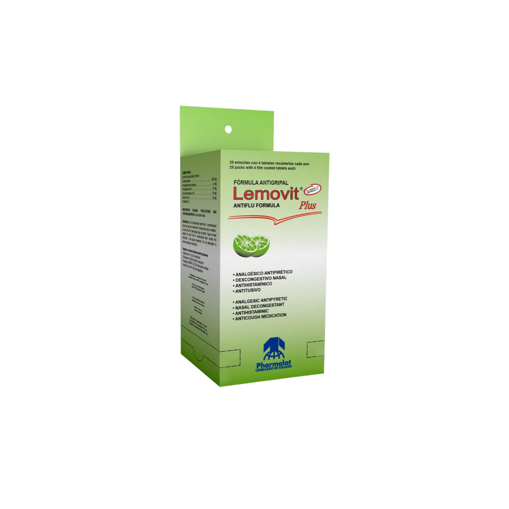 LEMOVIT PLUS CARTERITA X 4 TABS (DISPENSADOR X 25 CARTERITAS) Pharmalat