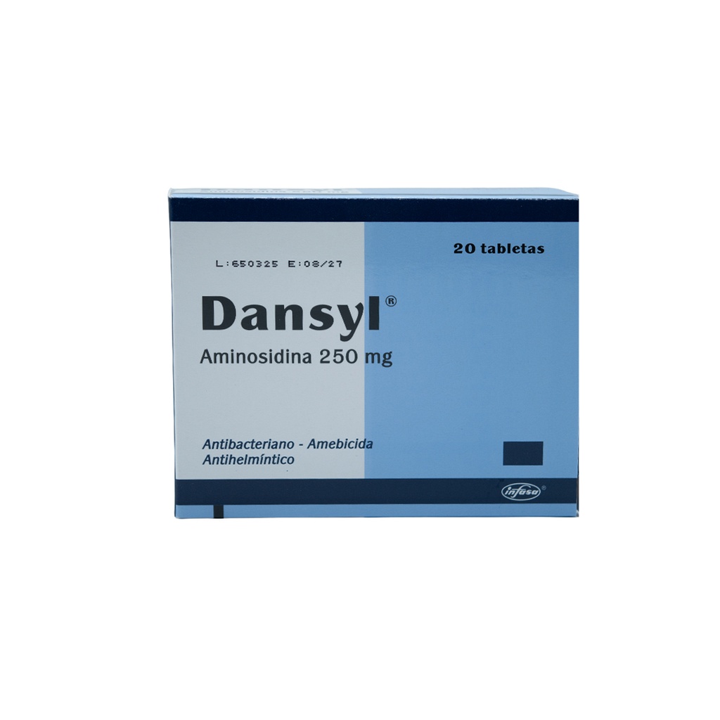 Dansyl 250 mg Caja X 20 Tabs. INDUSTRIA FARMACEUTICA, S.A.