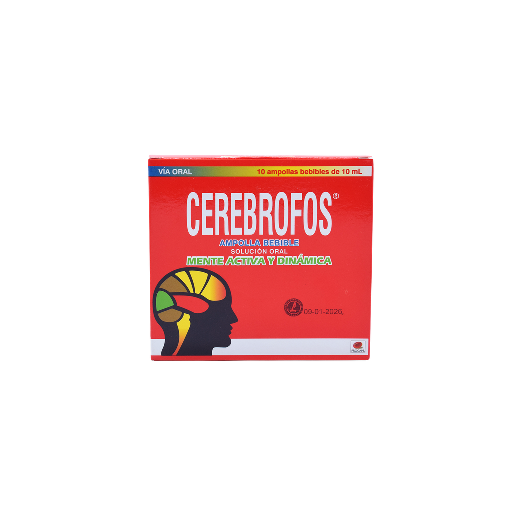 CEREBROFOS 10 ML CAJA X 10 AMPOLLAS BEBIBLES PROCAPS V.C. LOPEZ
