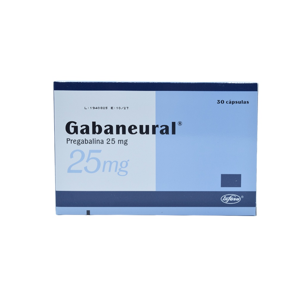 GABANEURAL 25MG CAJA X 30 CAPSULAS INDUSTRIA FARMACEUTICA, S.A.