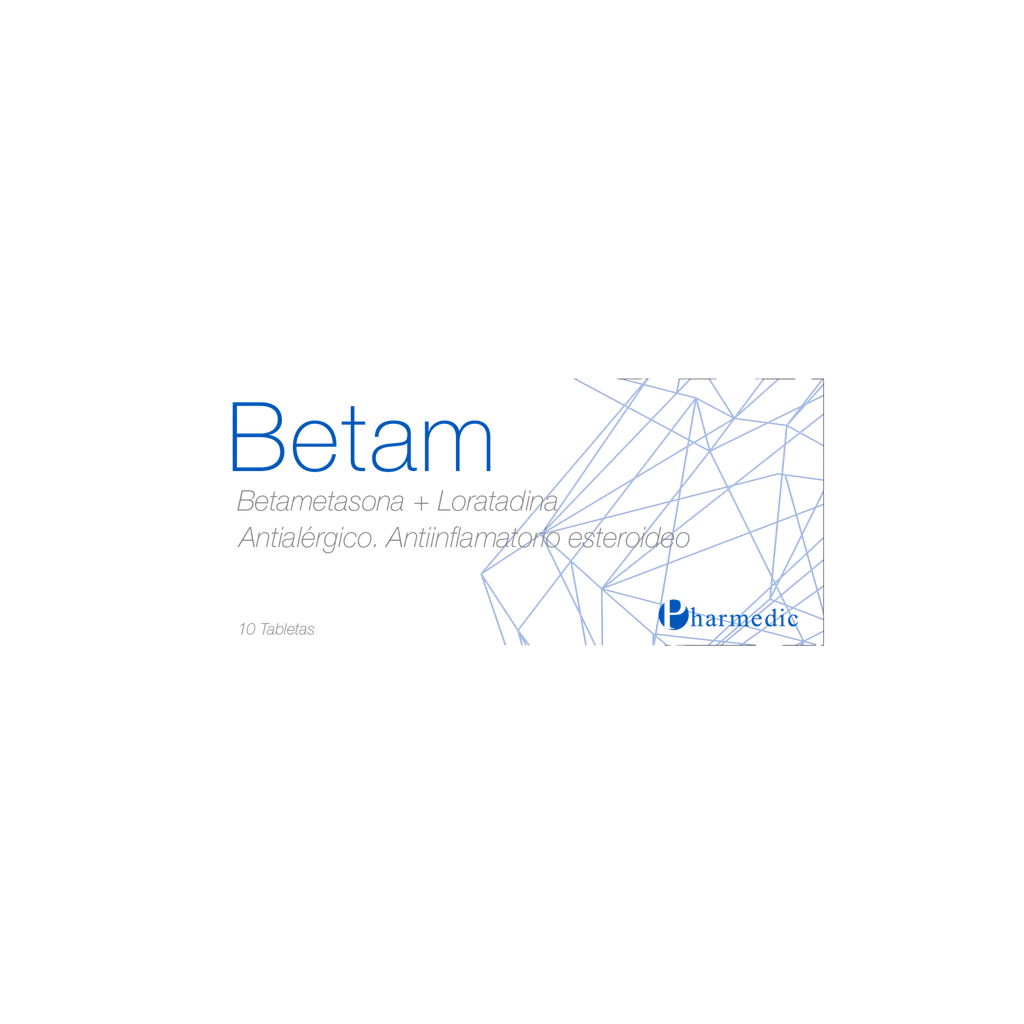 BETAM (BETAMETASONA 0.25 MG + LORATADINA 5 MG) CAJA X 10 TABLETAS Pharmedic