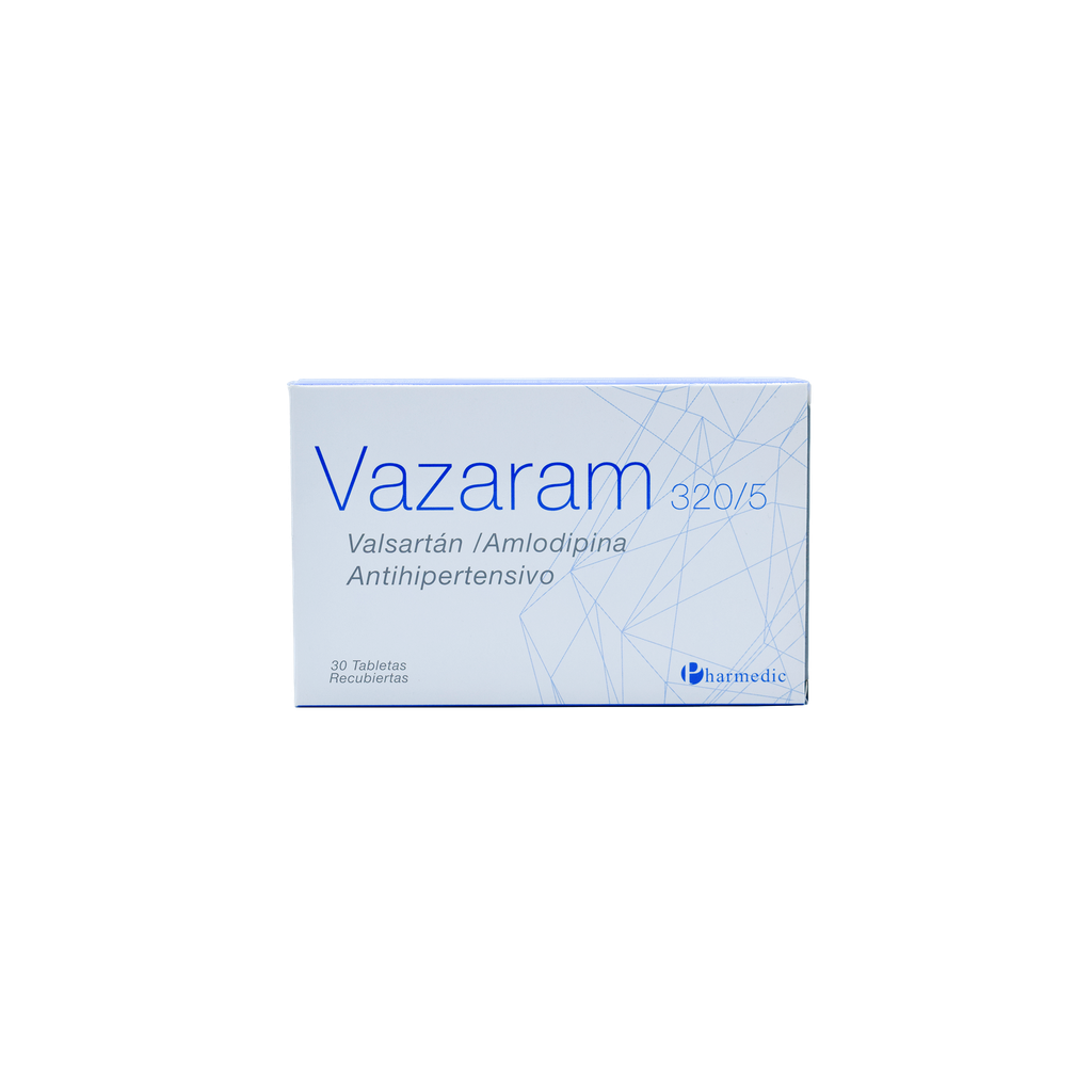 VAZARAM 320/5 (VALZARTAM 320 MG + AMLODIPINA 5 MG) CAJA X 30 TABLETAS Pharmedic
