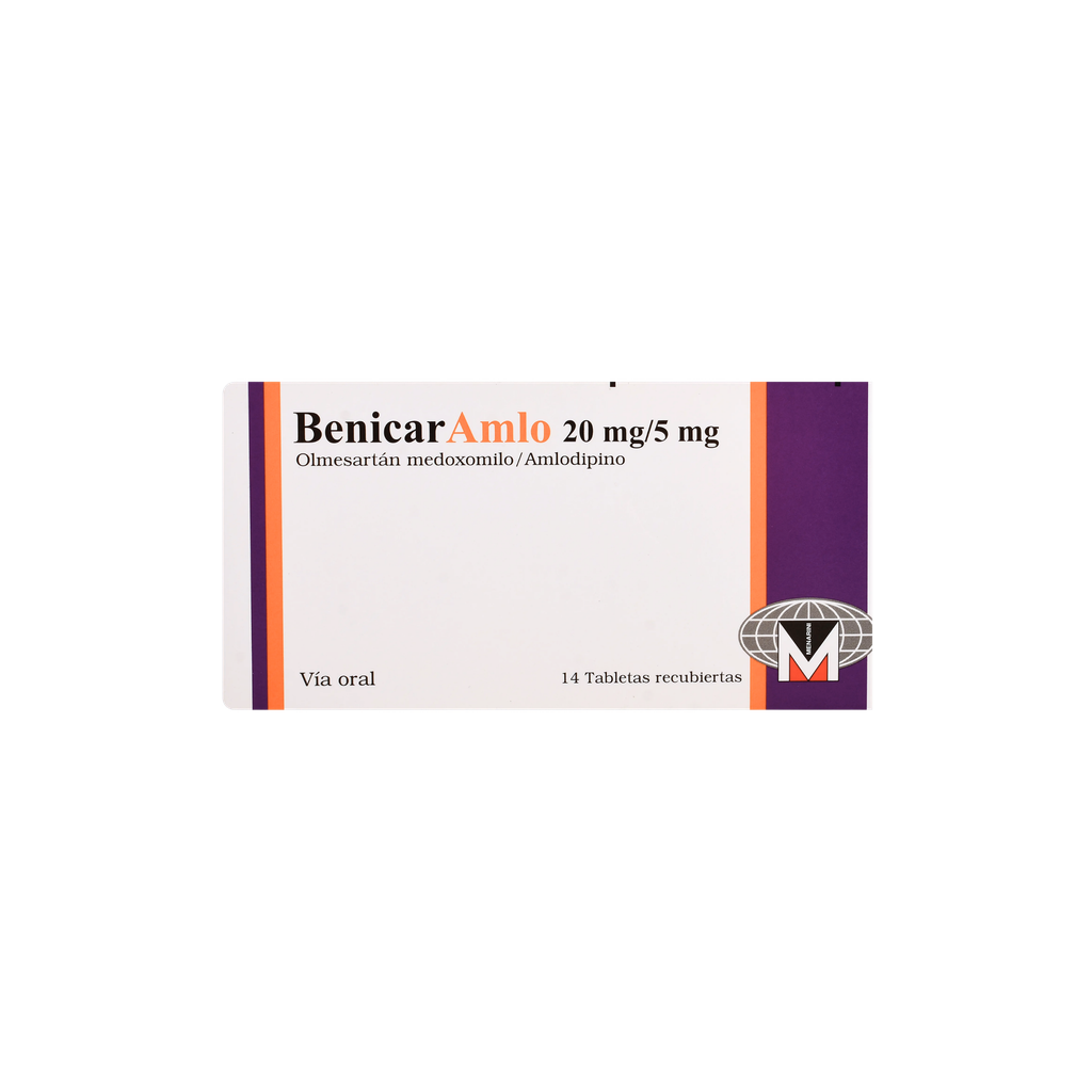 BENICAR AMLO 20MG/5MG CAJA X 14 COMPRIMIDO (OLMERSARTAN) Laboratorios Menarini