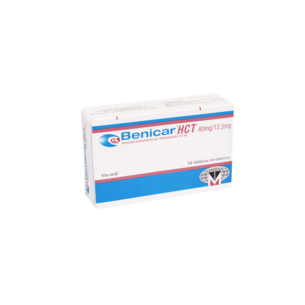 BENICAR HCT 40MG/12.5 CAJA X 14 COMPRIMIDO (HIDROCLOROTIAZIDA OLMESARTAN) Laboratorios Menarini
