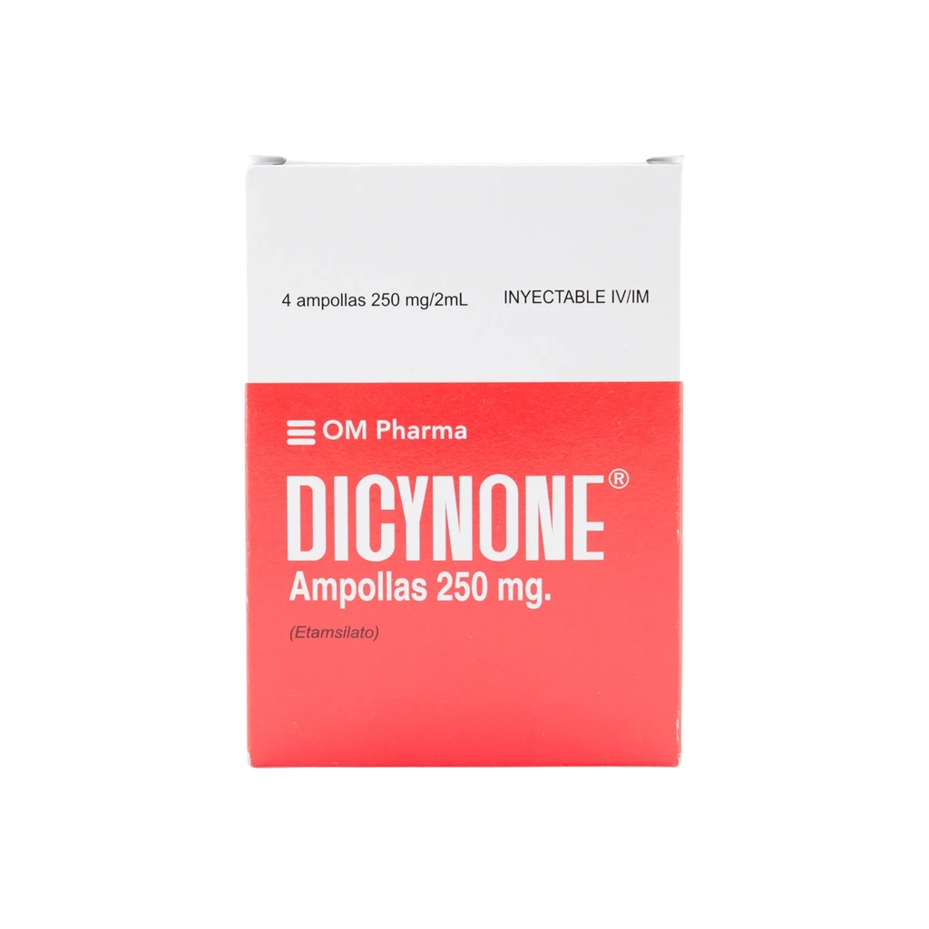 DICYNONE 250MG/2ML X 4 AMPOLLAS (ETAMSILATO) OM pharma