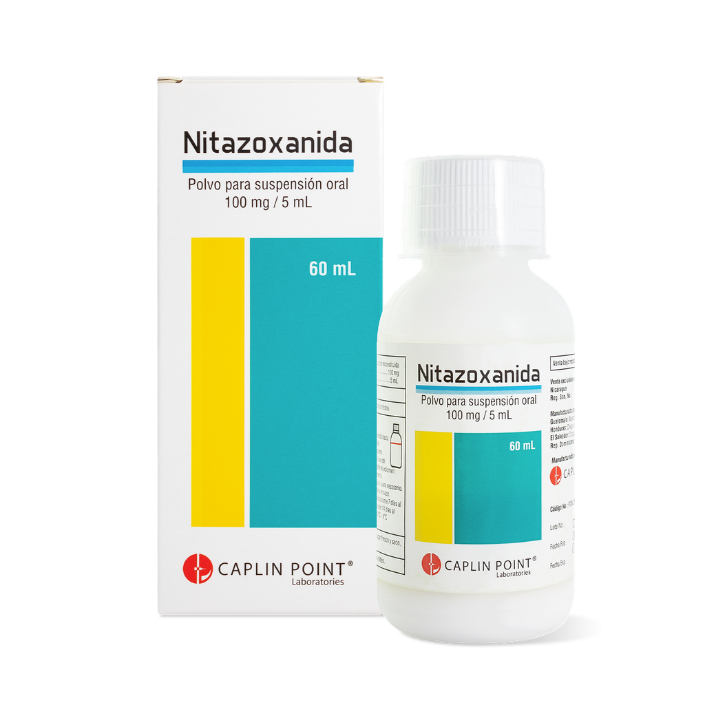 Nitazoxanida Suspensión Oral 100mg/5ml - 60ml Caplin Point Laboratories