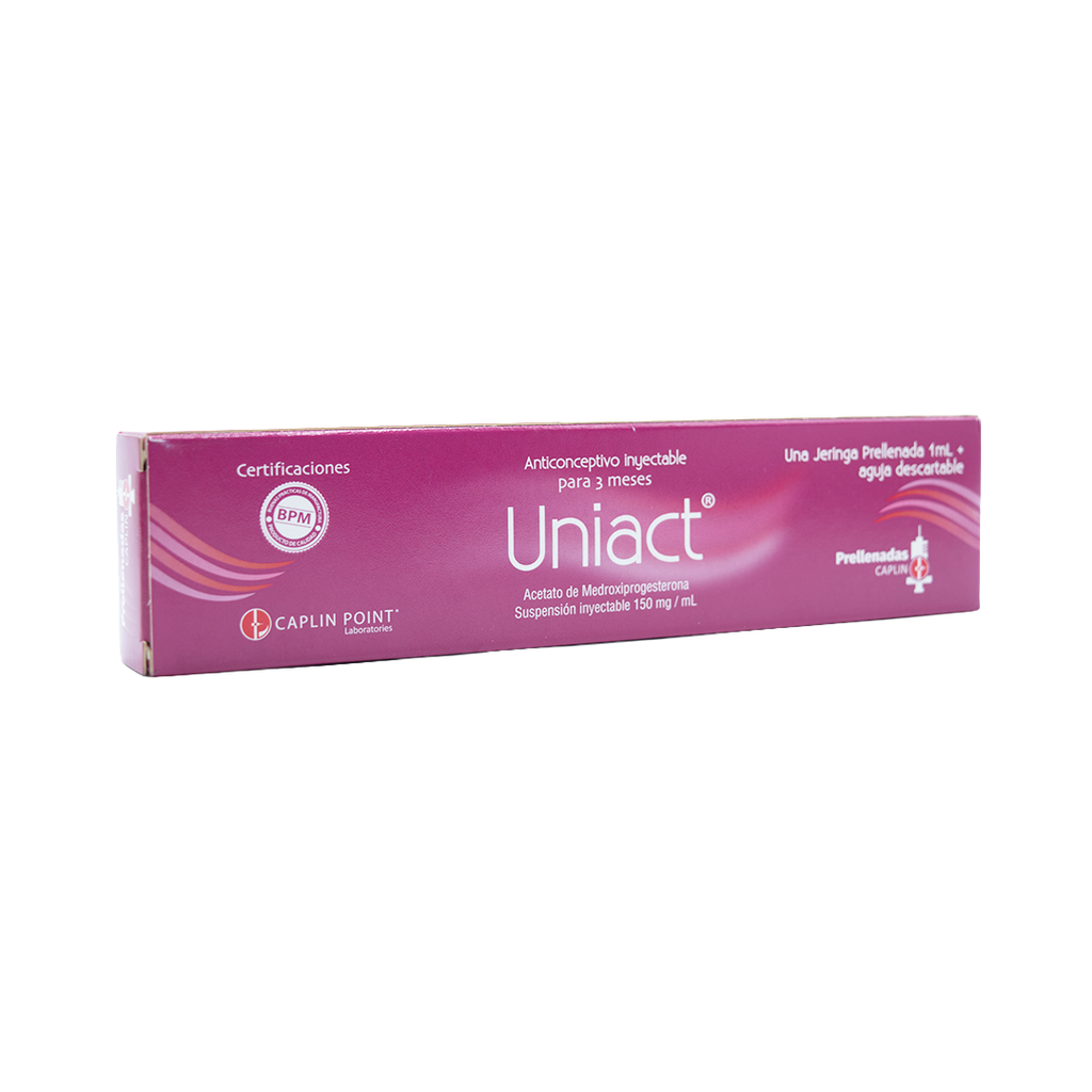 Uniact Jeringa prellenada de 1ml  (Medroxiprogesterona Inj 150mg/ml) CaplinPoint Laboratories Ltd.