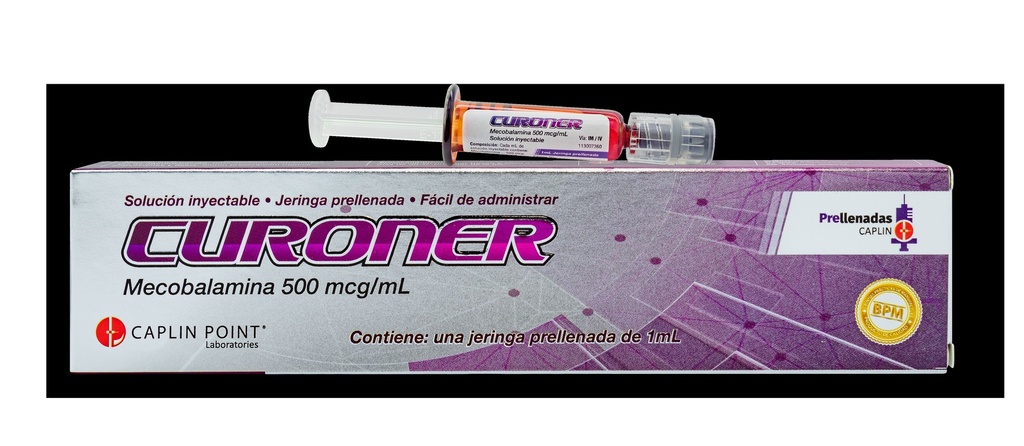 CURONER (Mecobalamina 500mcg/ml) Sol. Inj.) + Jeringa prellenada Caplin Point