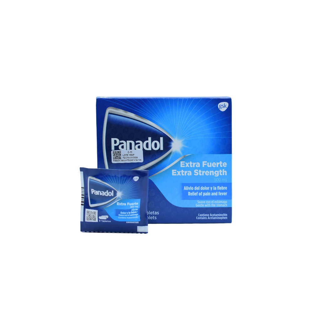Panadol Extra Fuerte 500Mg Tabletas CAJA DE 104 TABS. GSK