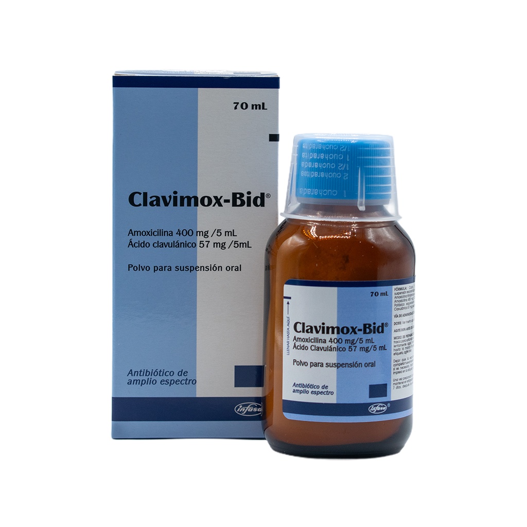 CLAVIMOX BID 400MG/57MG/5ML 70ML POLVO SUSPENSION