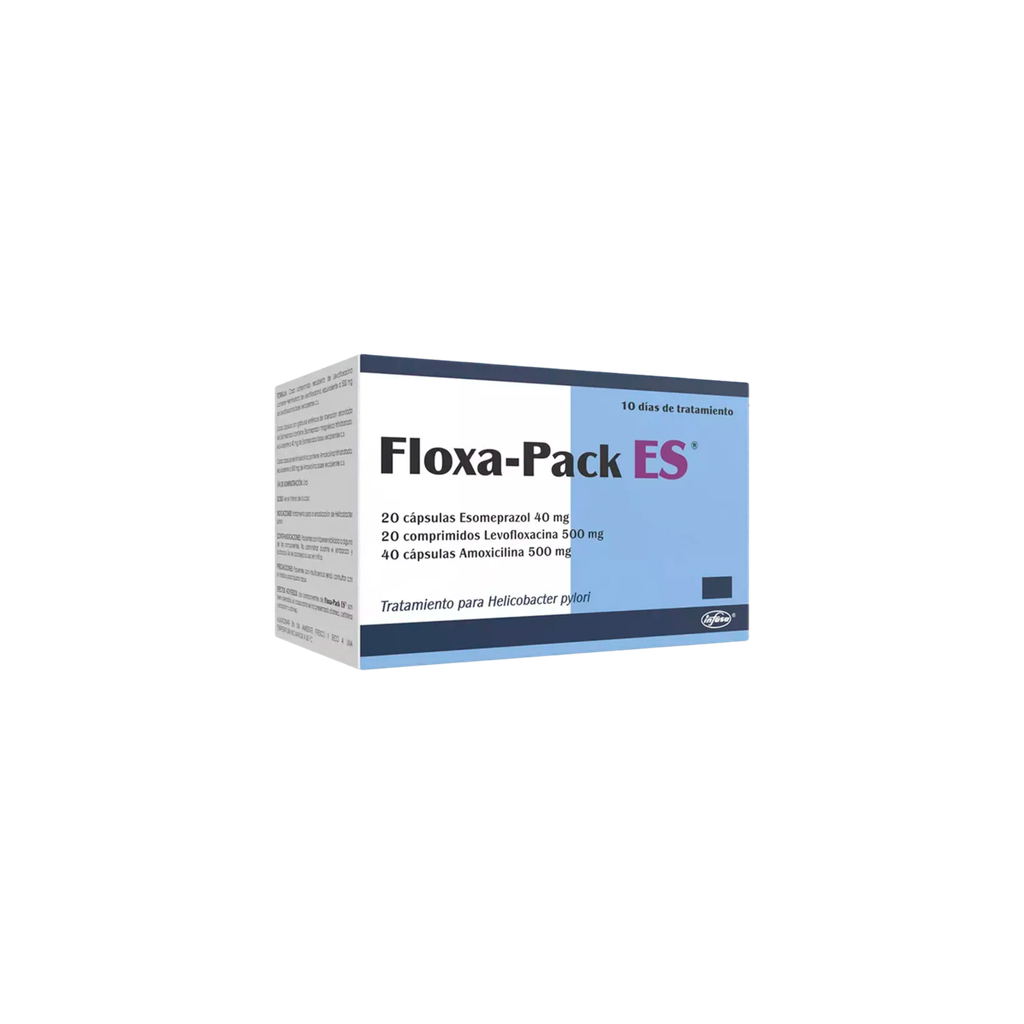 FLOXA-PACK ES 500MG/40MG/500MG 80 CAPSULA (10 DIAS DE TRATAMIENTO)