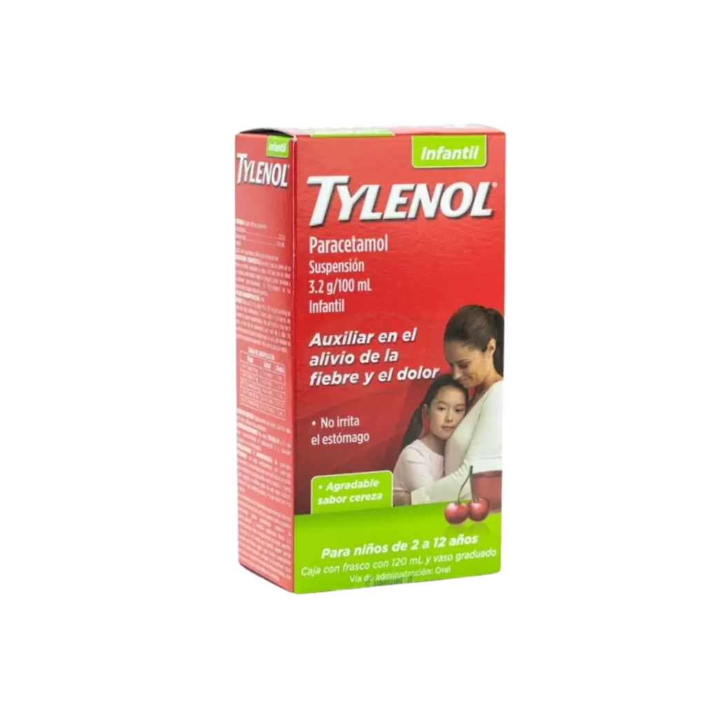 TYLENOL INFANTIL CEREZA 2 A 12 AÑOS 160MG/5ML 120ML SUSPENSION