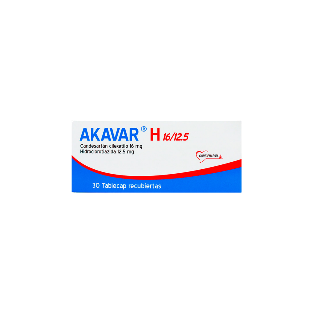 AKAVAR H 16 MG/12.5 CAJA X 30 TABLETAS RECUBIERTAS