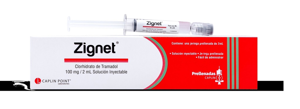 Zignet (Tramadol 100mg/2ml Inj en Jeringa prellenada de 2ml) CaplinPoint Laboratories Ltd. (copia)