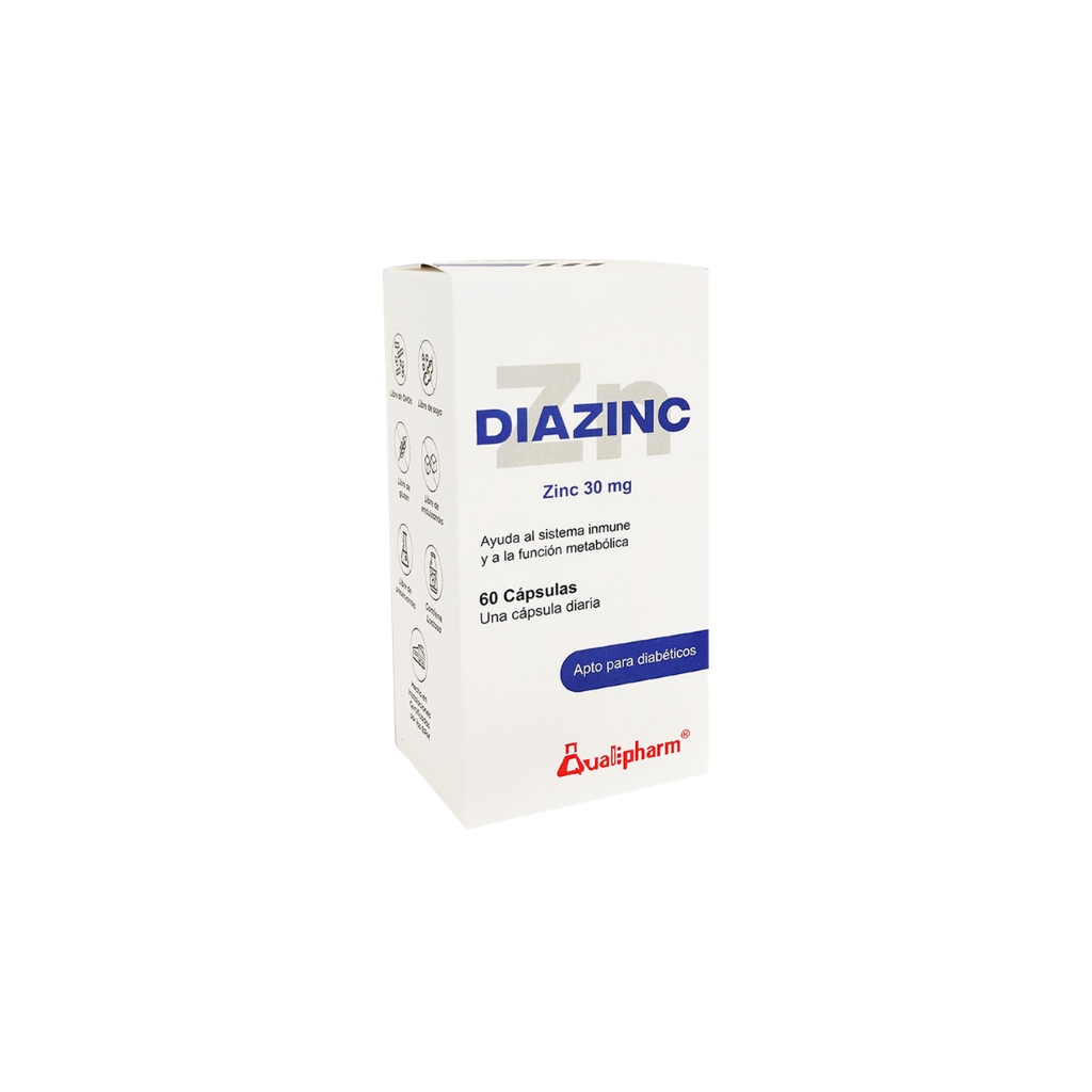 Diazinc 30 mg 60 cápsulas Qualipharm