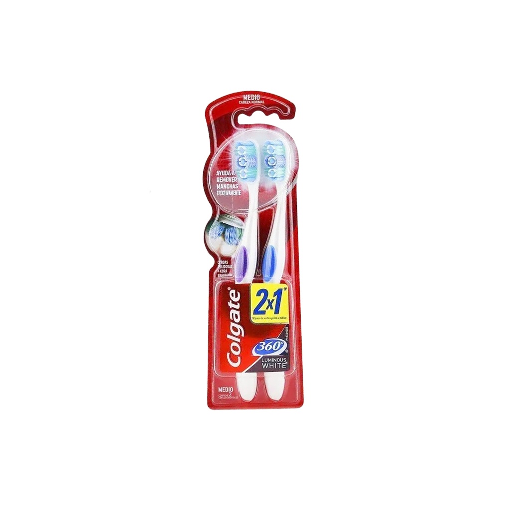 CEPILLO 360 LUMINOUS MEDIO 2X1 COLGATE
