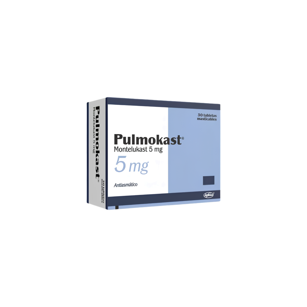 PULMOKAST 5MG CAJA 30 TABLETAS MASTICABLES INDUSTRIA FARMACEUTICA