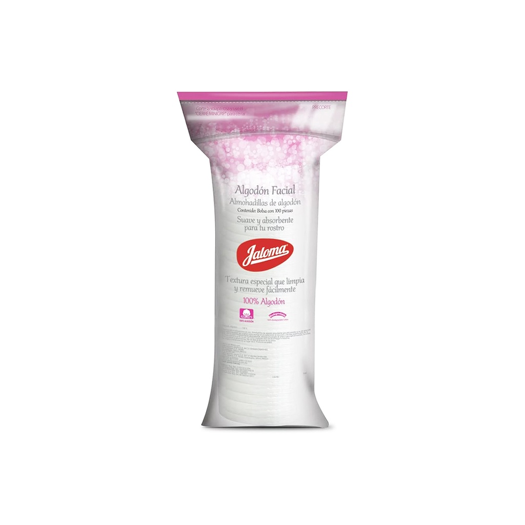 ALGODON FACIAL TUBO C/100 PIEZAS JALOMA