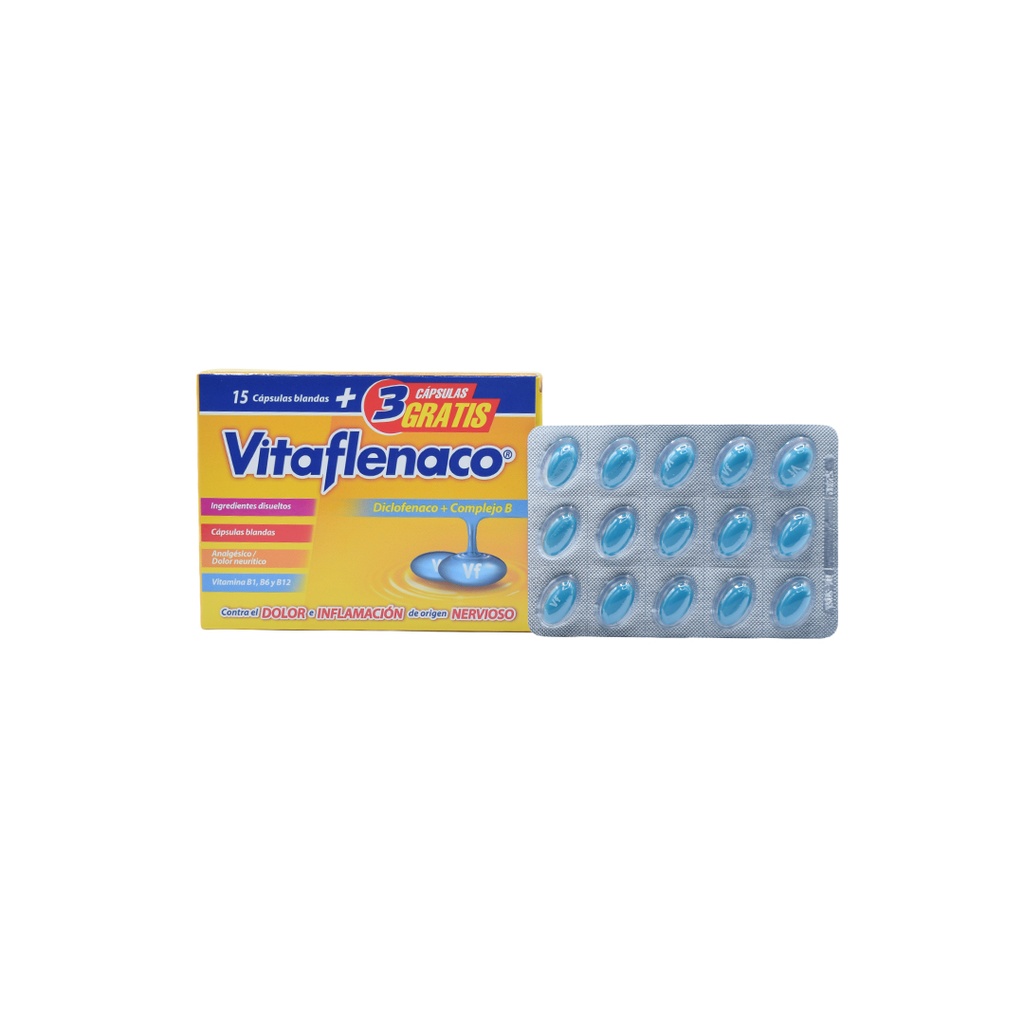 VITAFLENACO 25 MG CAJA 15 + 3 CAPSULAS FARMAMEDICA