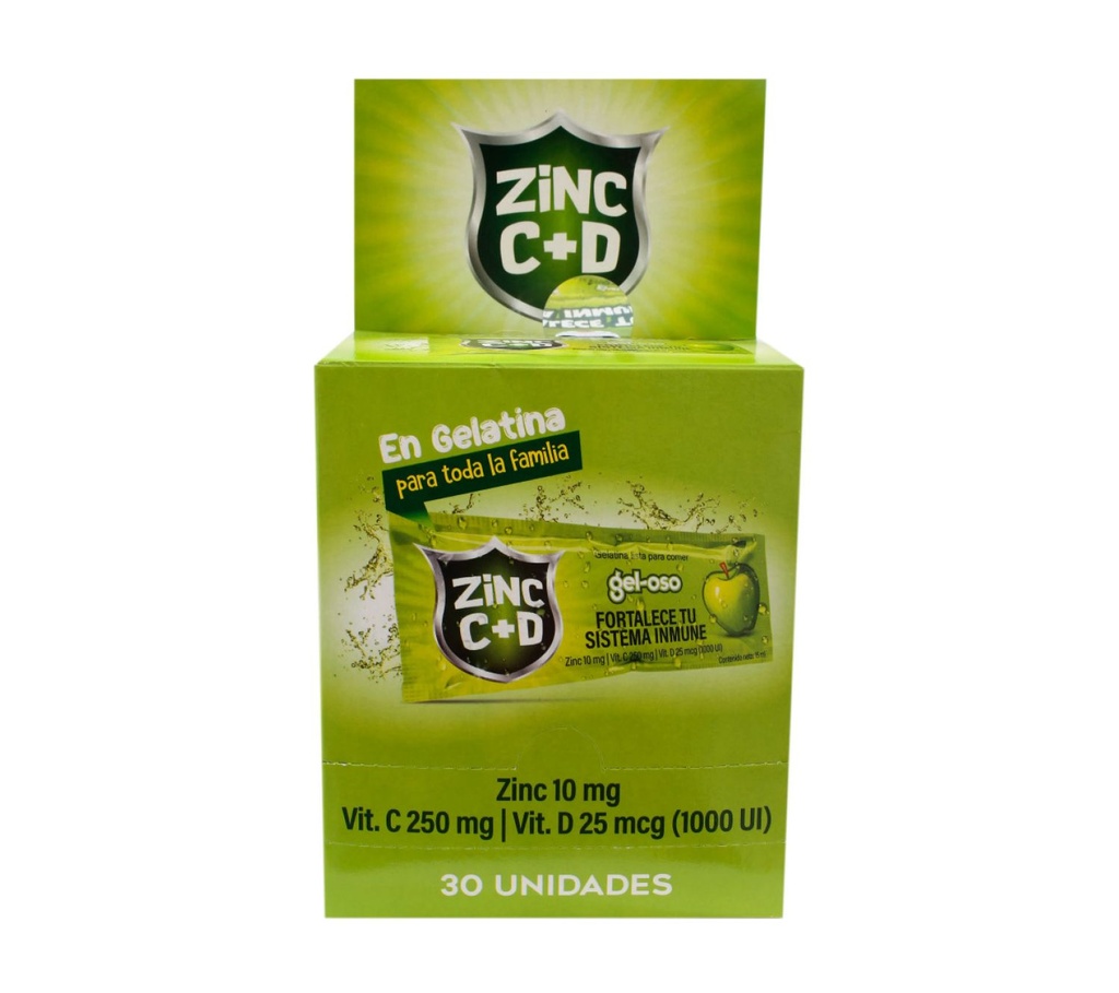 GEL OSO VITAMINA C + VITAMINA D + ZINC 12 SOBRES UNHESA