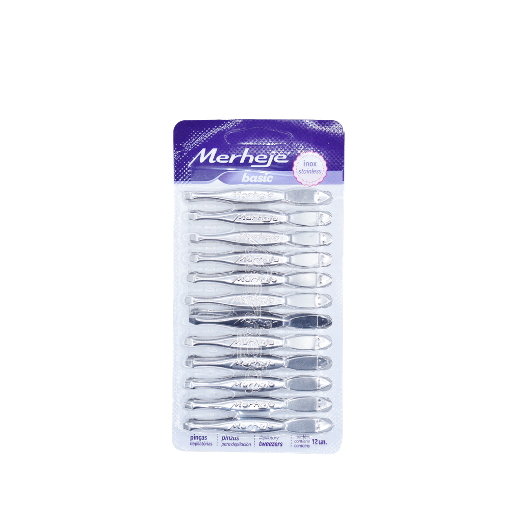 PINZA DEPILATÓRIA MERHEJE BASIC ORIGINAL X UNIDAD (CAJA DE 12 UNID)