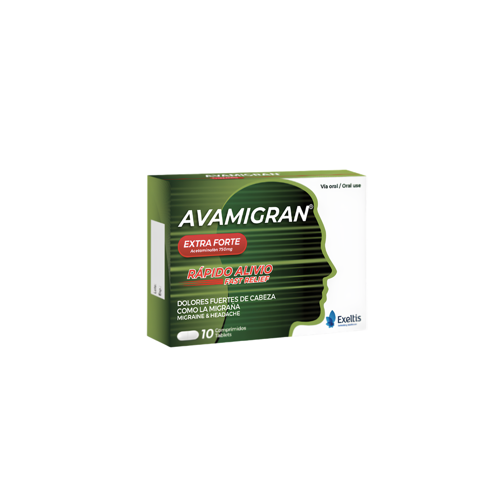AVAMIGRAN EXTRA FORTE 750MG 10 COMP EXELTIS