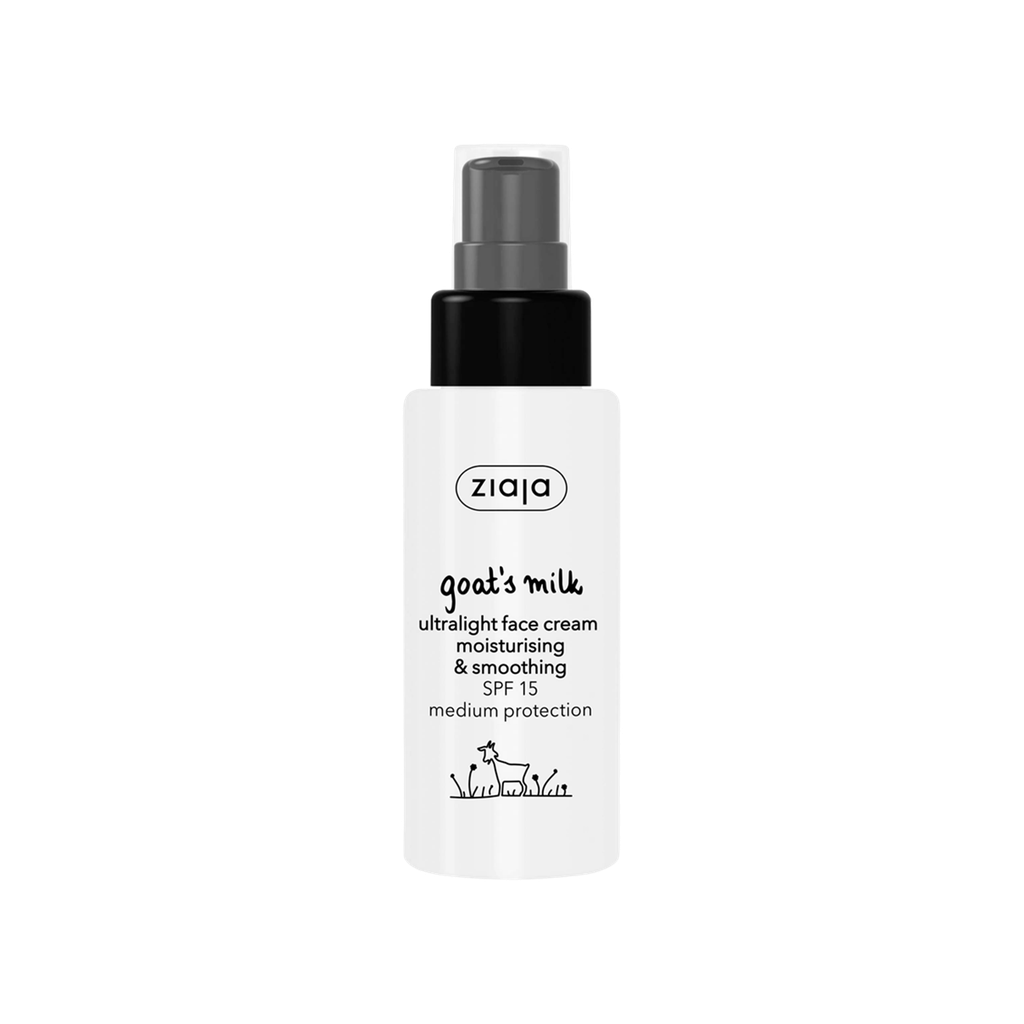 ZIAJA GOAT'S MILK ULTRALIGHT FACE CREAM MOISTURISING & SMOOTHING SPF15 50ml