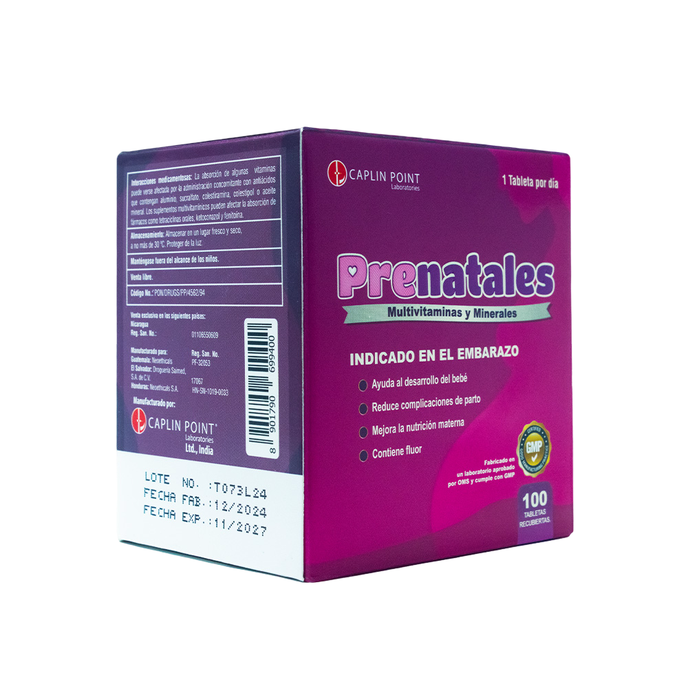 Prenatales (Multivitaminas con Minerales) Tableta Caplin Point Laboratories