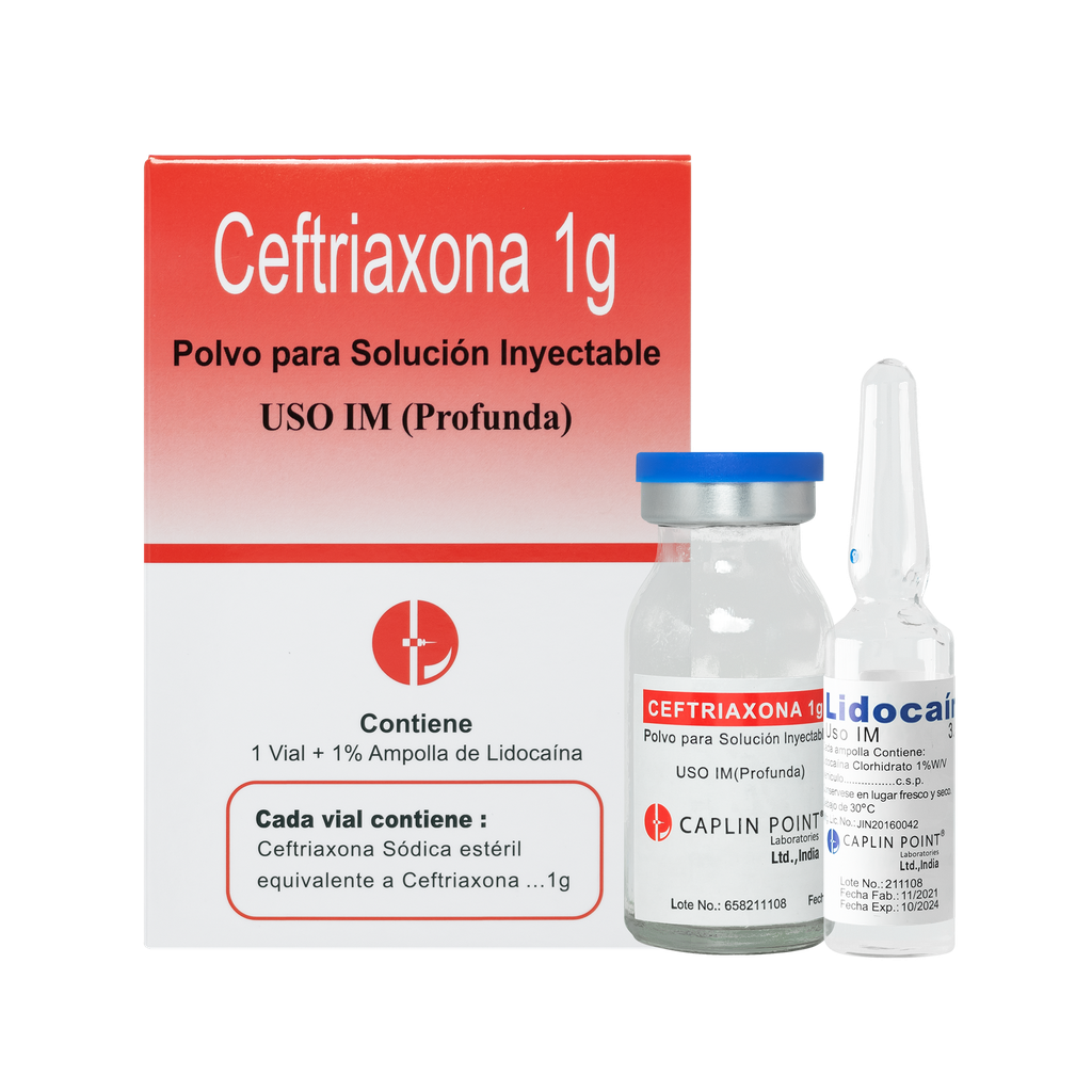 Ceftriaxona 1gr + Lidocaina Iny. - Kit Caplin Point Laboratories TVC