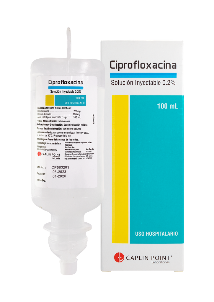 Ciprofloxacina  0.2% Solucion Inyectable Caplin CaplinPoint Laboratories Ltd.