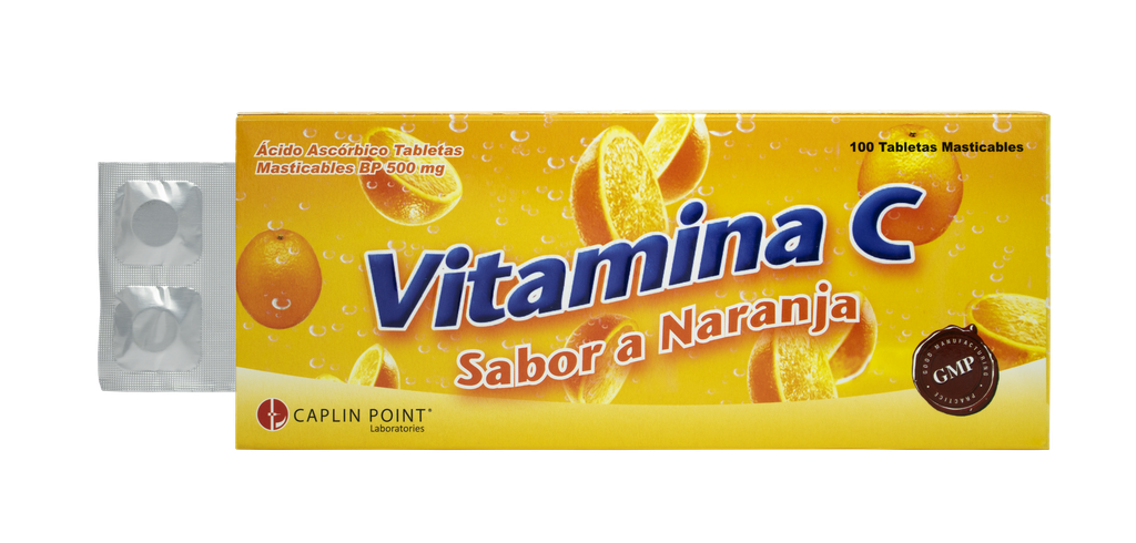 Vitamina C 500mg Tableta Masticable Caplin Point Laboratories