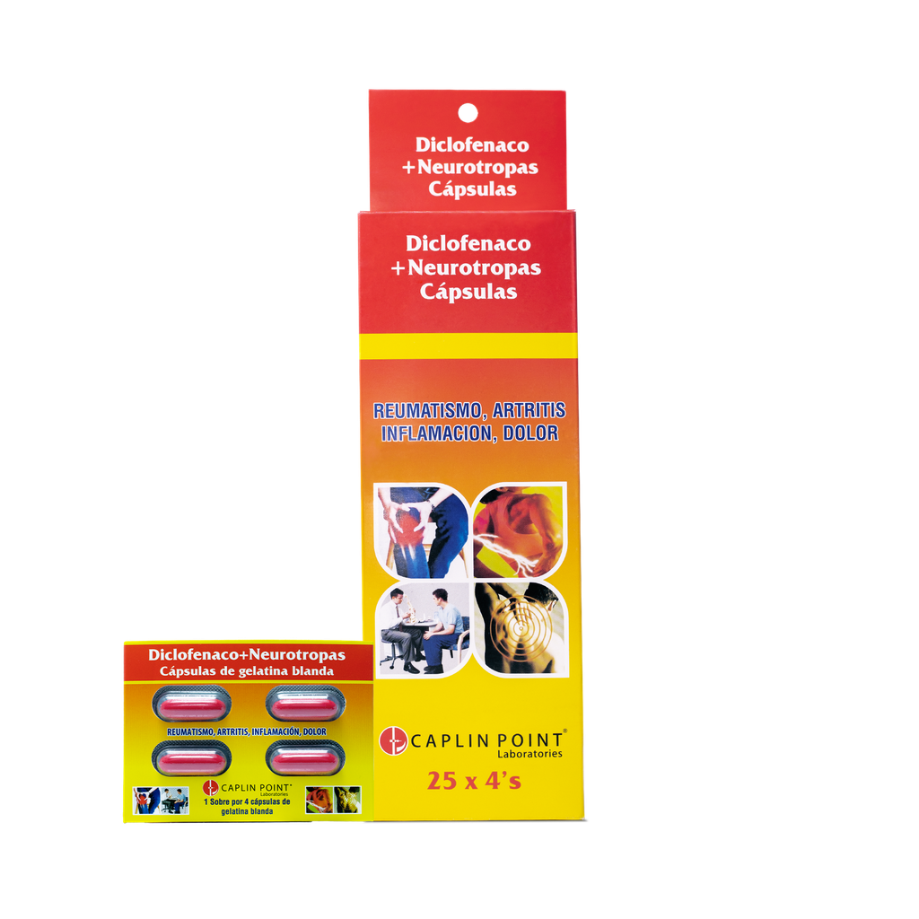 Diclofenaco + Neurotropas Capsulas De Gelatina Suave X4 Caplin Point CaplinPoint Laboratories Ltd.
