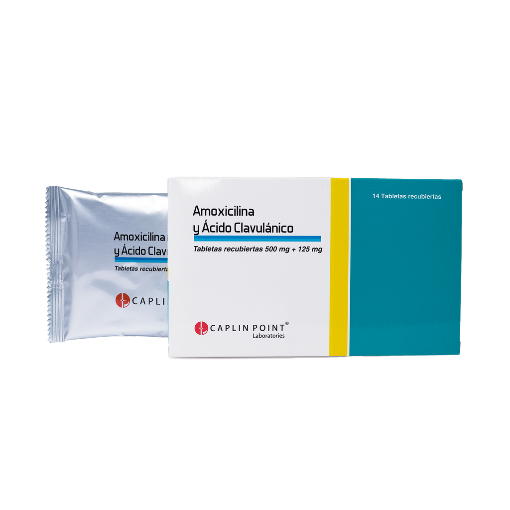 Amoxicilina + Clavulanato Potasico Tab. 625mg  x 14 Tabletas Caplin Point Laboratories