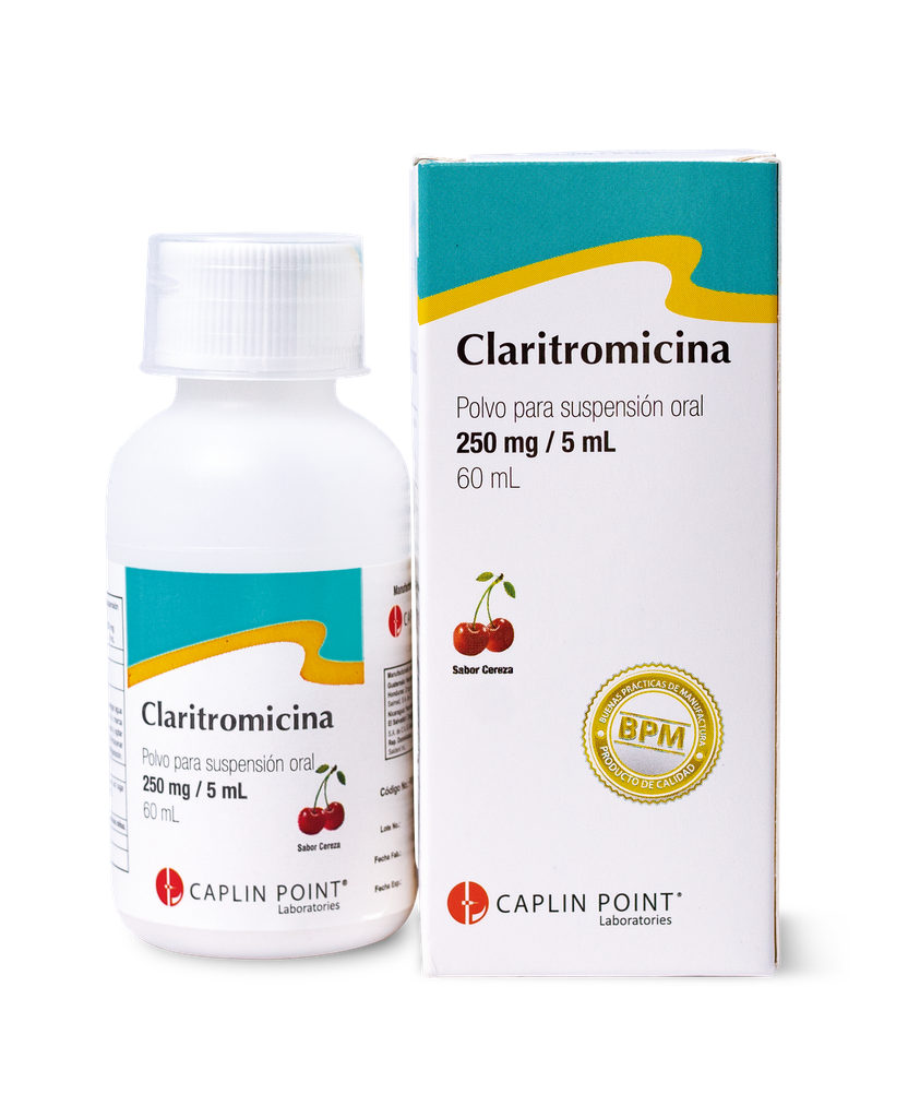 Claritromicina Suspension 250mg / 5ml - 60ml Caplin Point Laboratories