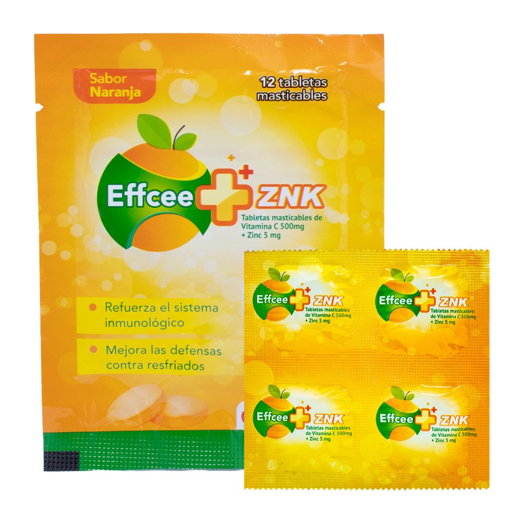 EFFCEE + ZNK TABLETAS x 12s Sabor Naranjo Caplin Point Laboratories
