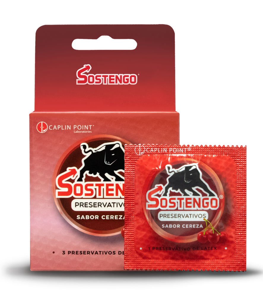 SOSTENGO PRESERVATIVOS - SABOR CEREZA x 3s Caplin Point Laboratories